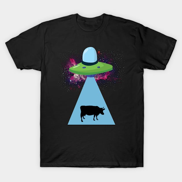 UFO Cow Abduction T-Shirt by vladocar